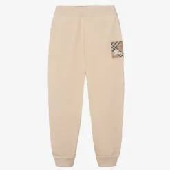 Beige Cotton Joggers