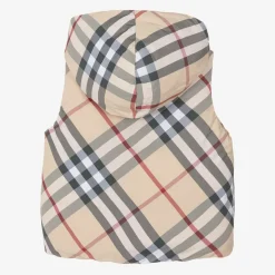 Beige Down Padded Reversible Gilet