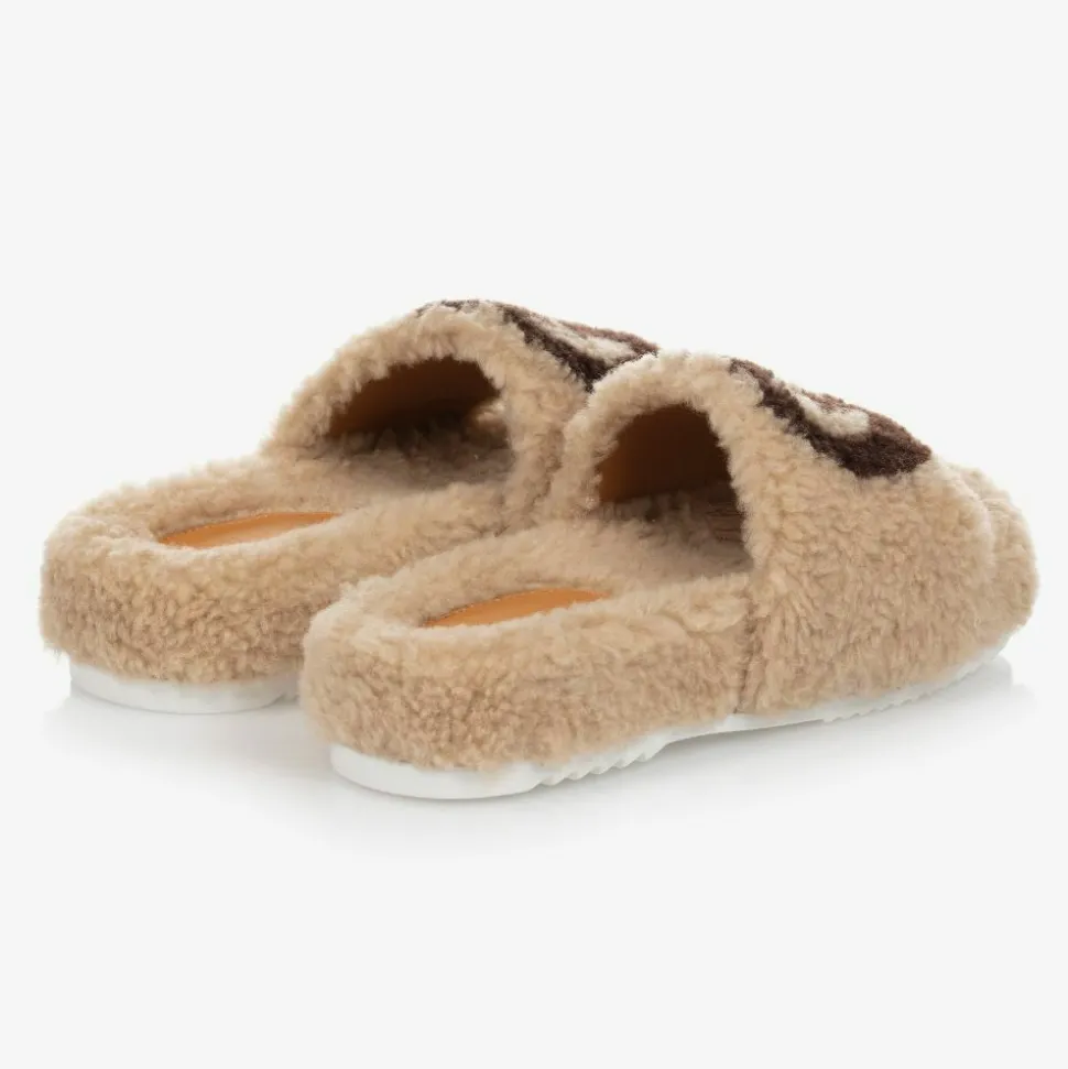 Beige Faux Fur Logo Sliders