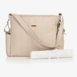 Beige Faux Leather Baby Changing Bag (43cm)