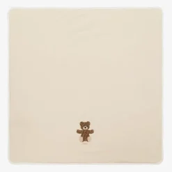 Beige FF Teddy Bear Padded Blanket (80cm)
