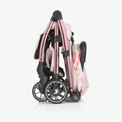 Beige Floral Baby Stroller