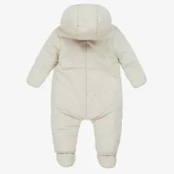 Beige Hooded Baby Snowsuit