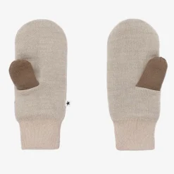 Beige Knitted Star Mittens