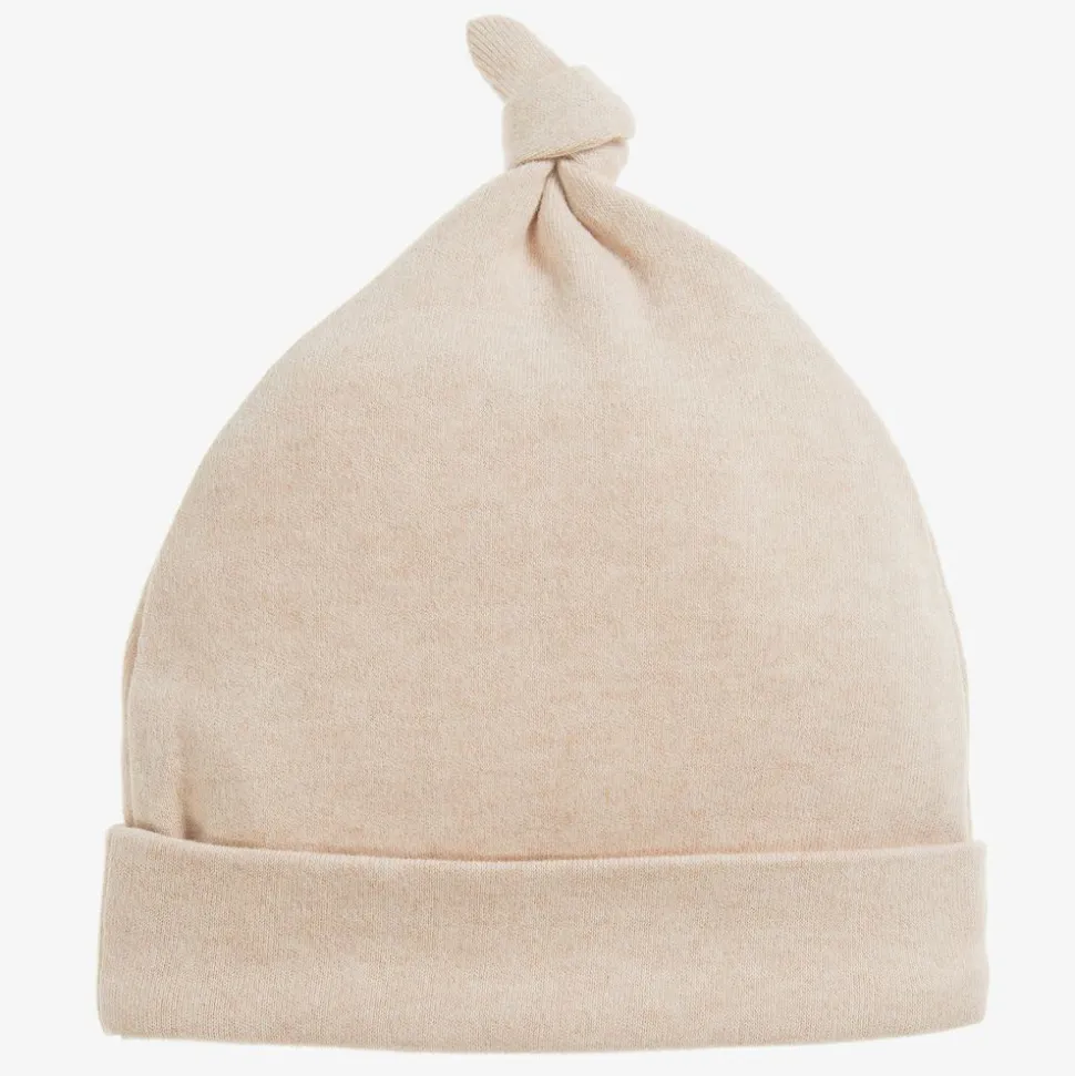 Beige Organic Cotton Baby Hat