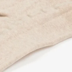 Beige Ribbed Cotton Baby Tights