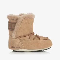 Beige Suede Baby Moon Boots