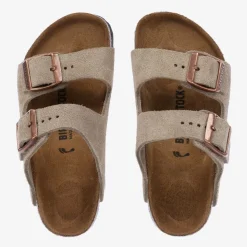 Beige Suede Buckle Sandals