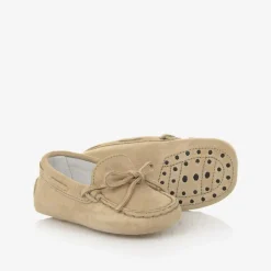 Beige Suede Leather Pre-Walker Moccasins