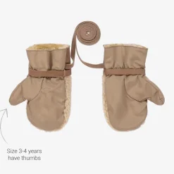 Beige Teddy Fleece Mittens