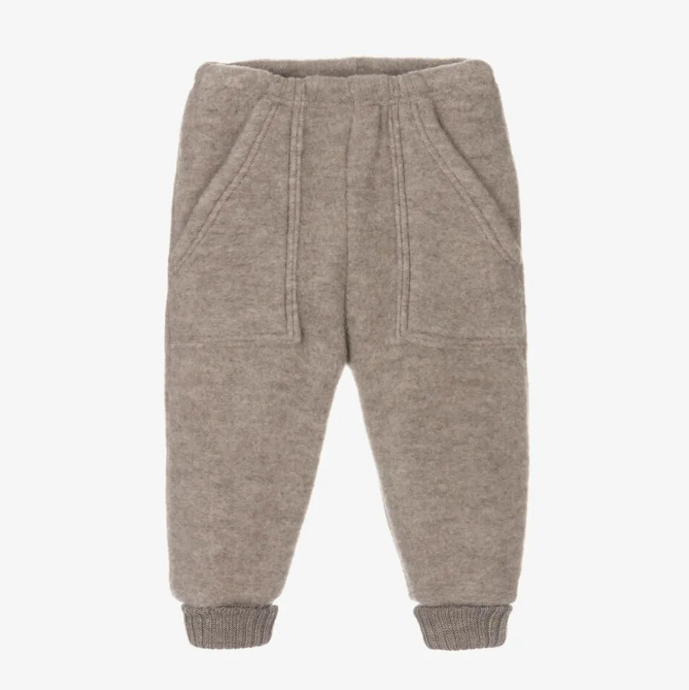 Beige Thermal Wool Joggers