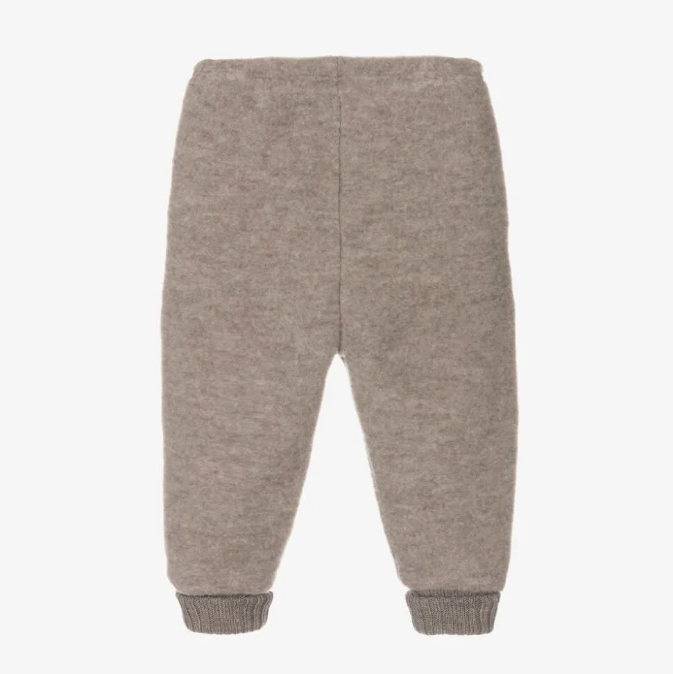 Beige Thermal Wool Joggers