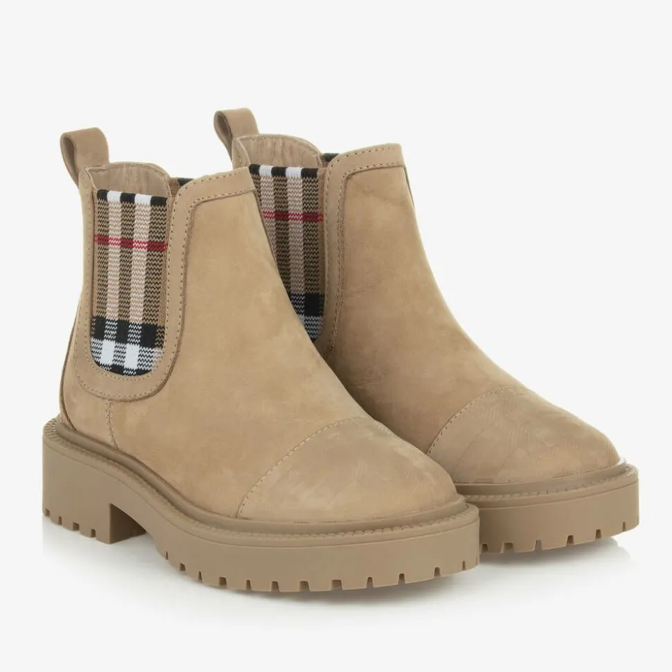 Beige Vintage Check Chelsea Boots