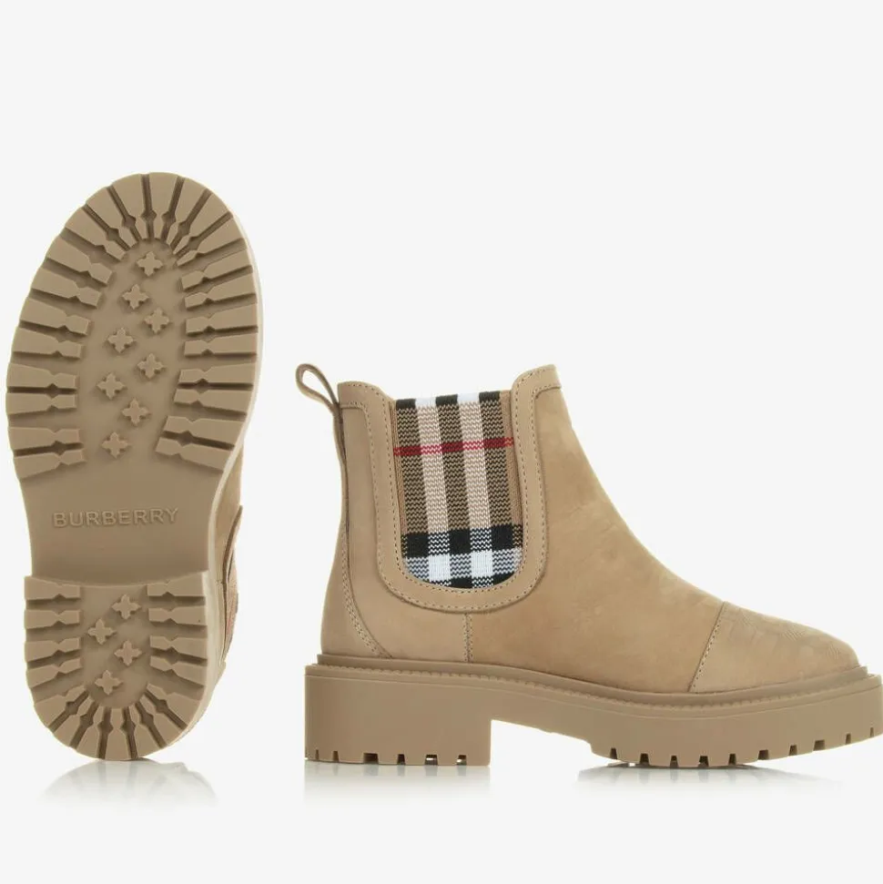 Beige Vintage Check Chelsea Boots
