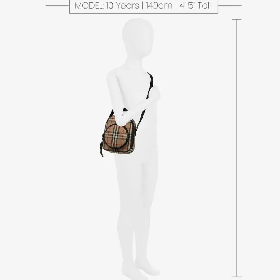 Beige Vintage Check Crossbody Bag