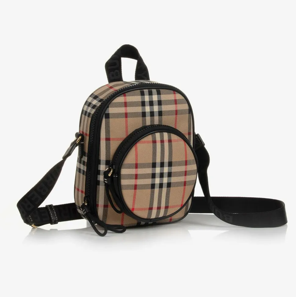 Beige Vintage Check Crossbody Bag
