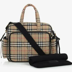 Beige Vintage Check Quilted Changing Bag (43cm)