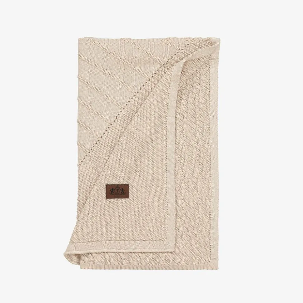 Beige Viscose Knit Baby Blanket (100cm)