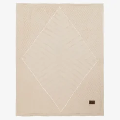 Beige Viscose Knit Baby Blanket (100cm)
