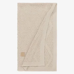 Beige Viscose Knit Baby Blanket (100cm)