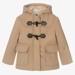 Beige Wool-Blend Duffle Coat