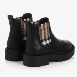 Black & Beige Vintage Check Chelsea Boots