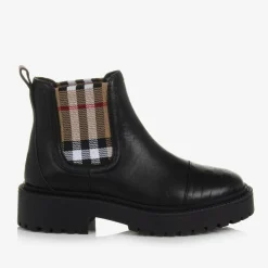 Black & Beige Vintage Check Chelsea Boots
