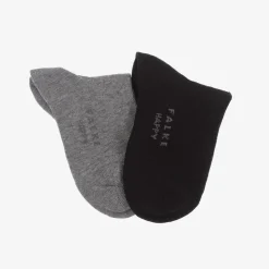 Black & Grey Cotton Trainer Socks (2 Pack)