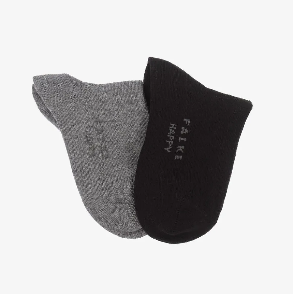 Black & Grey Cotton Trainer Socks (2 Pack)