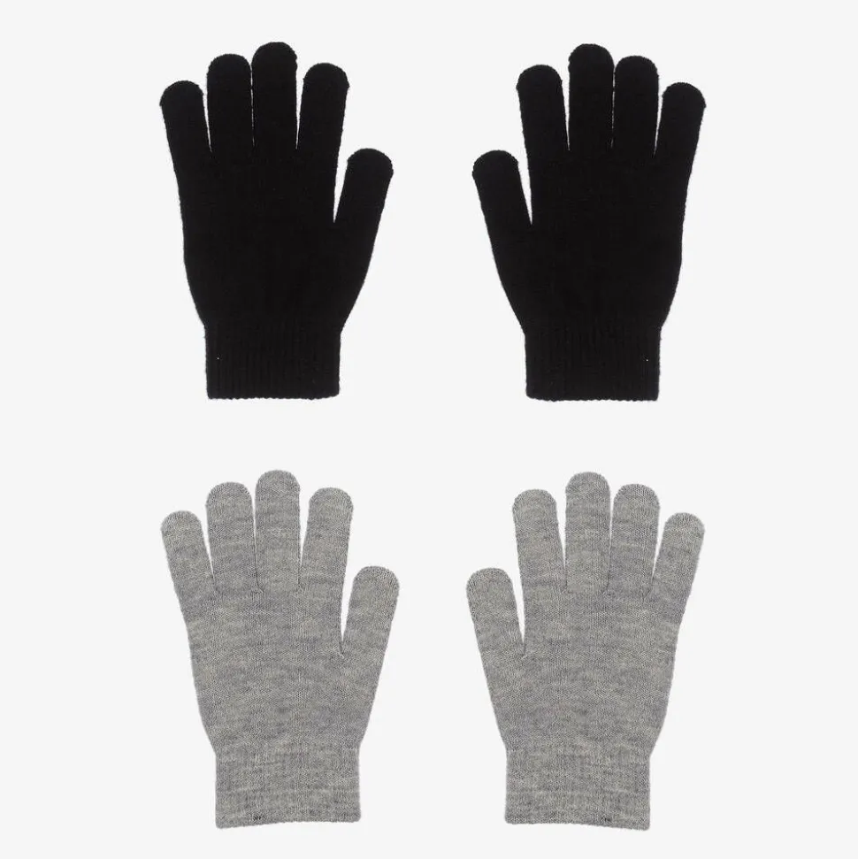 Black & Grey Knitted Gloves (2 Pack)