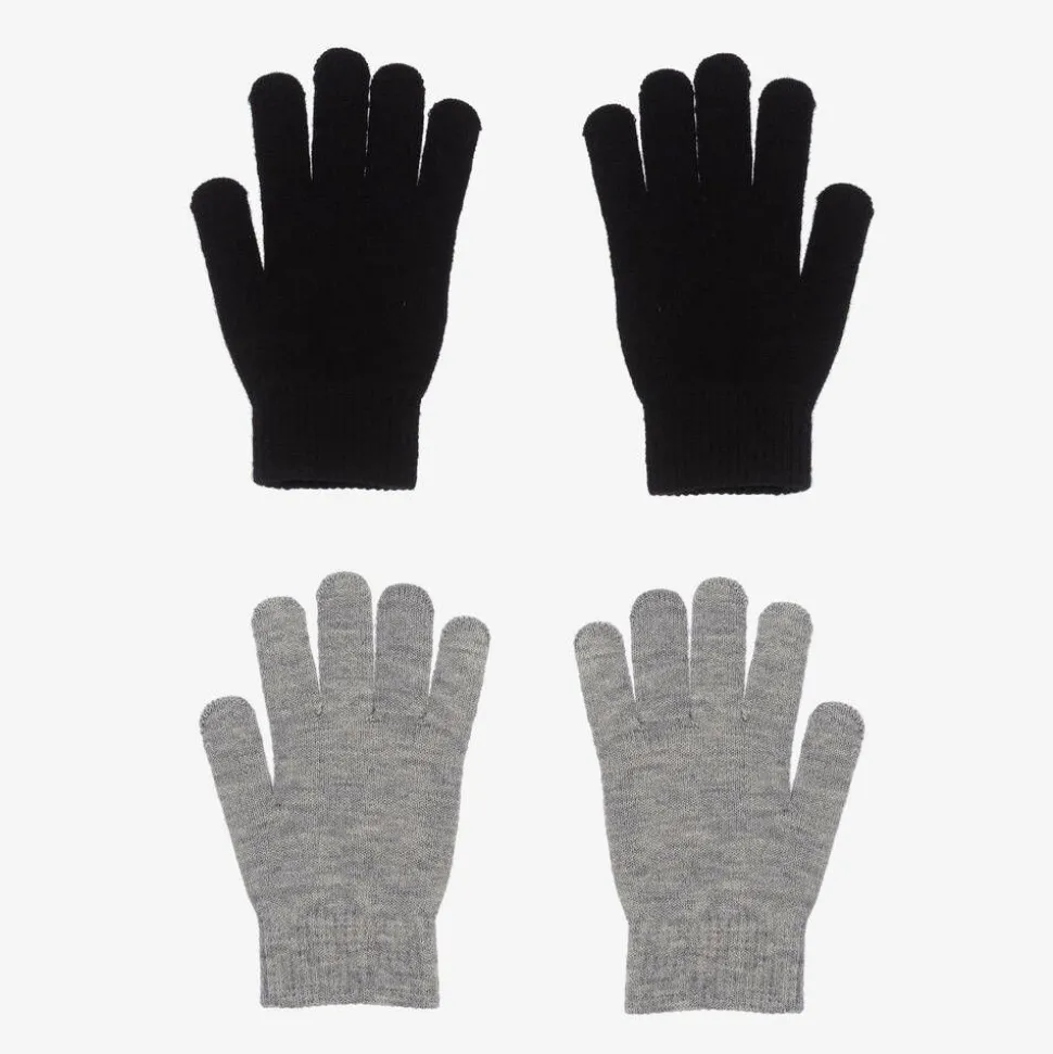 Black & Grey Knitted Gloves (2 Pack)