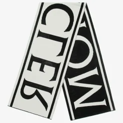 Black & Ivory Logo Wool Scarf