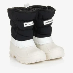 Black & White Waterproof Snow Boots