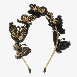 Black & Gold Butterfly Hairband