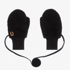 Black Bouclé Fleece Mittens