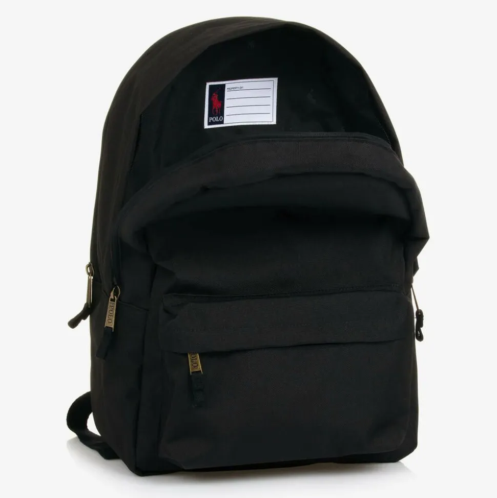 Black Canvas Pony Logo Backpack (45cm)