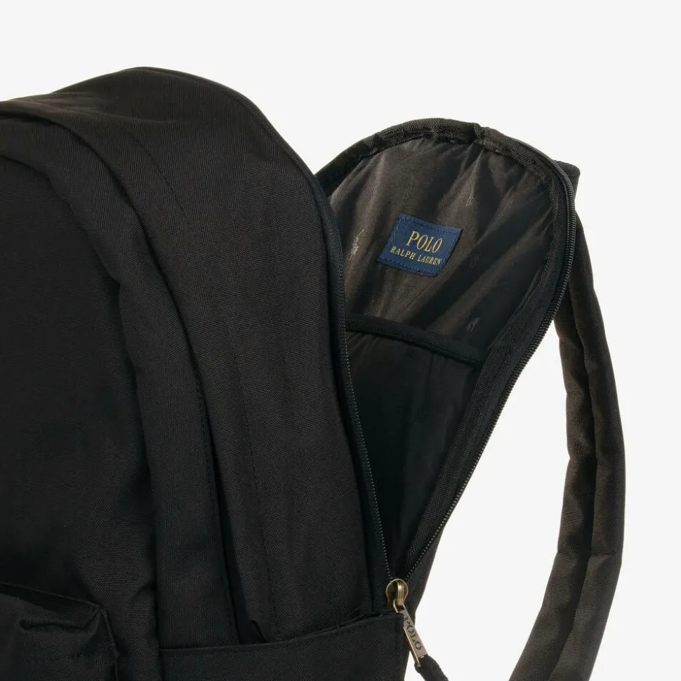 Black Canvas Pony Logo Backpack (45cm)