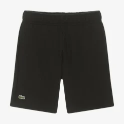 Black Cotton Crocodile Shorts