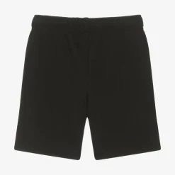 Black Cotton Crocodile Shorts