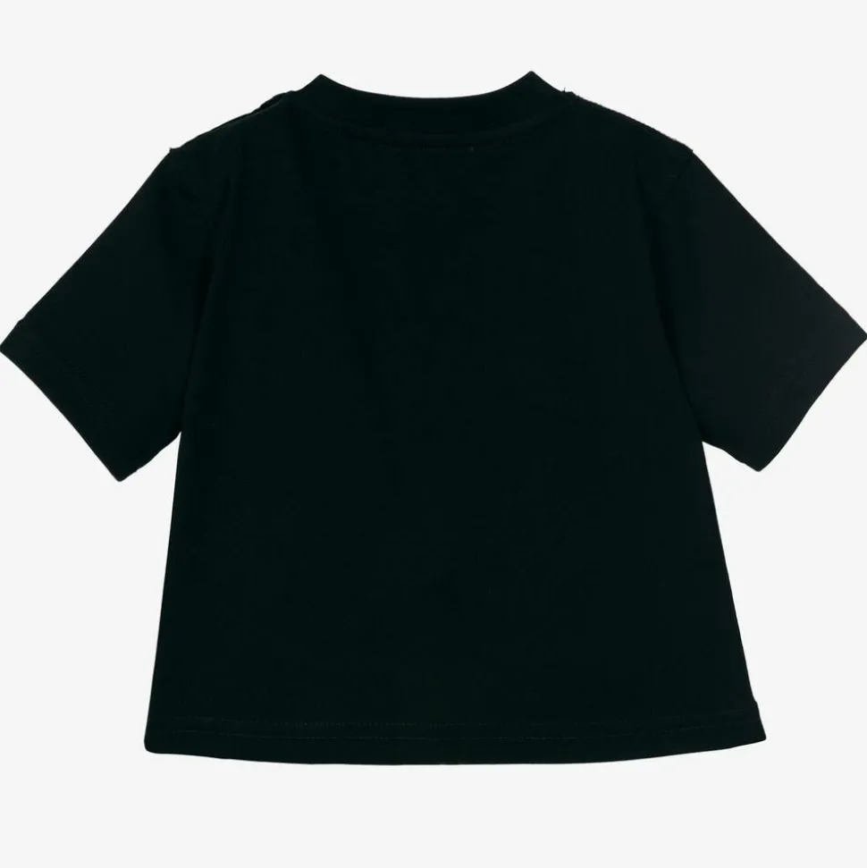Black Cotton Logo Baby T-Shirt
