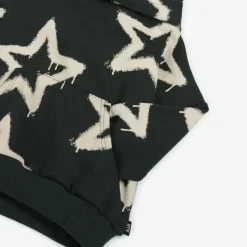 Black Cotton Star Hoodie