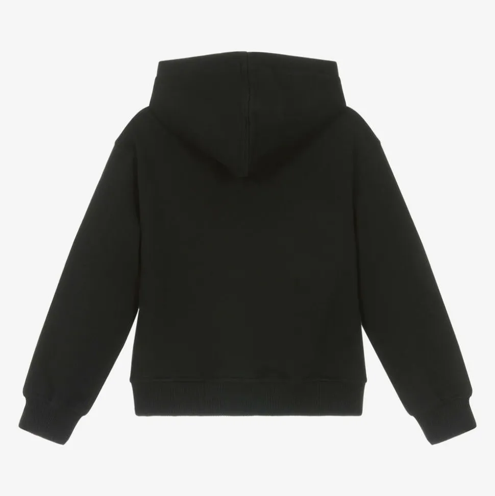 Black Cotton Teddy Bear Hoodie