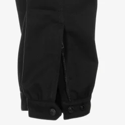 Black Cotton Twill Trousers