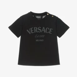 Black Cotton Wild Barocco T-Shirt