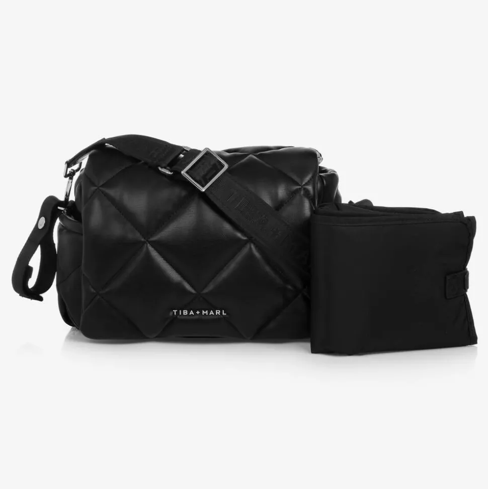 Black Faux Leather Changing Bag (34cm)