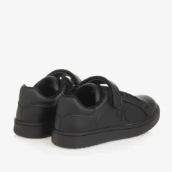 Black Faux Leather Trainers