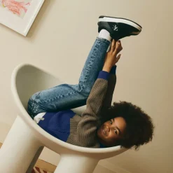 Black Faux Leather Trainers