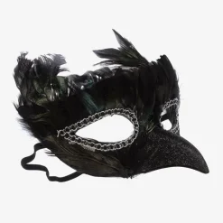 Black Feather Bird Mask