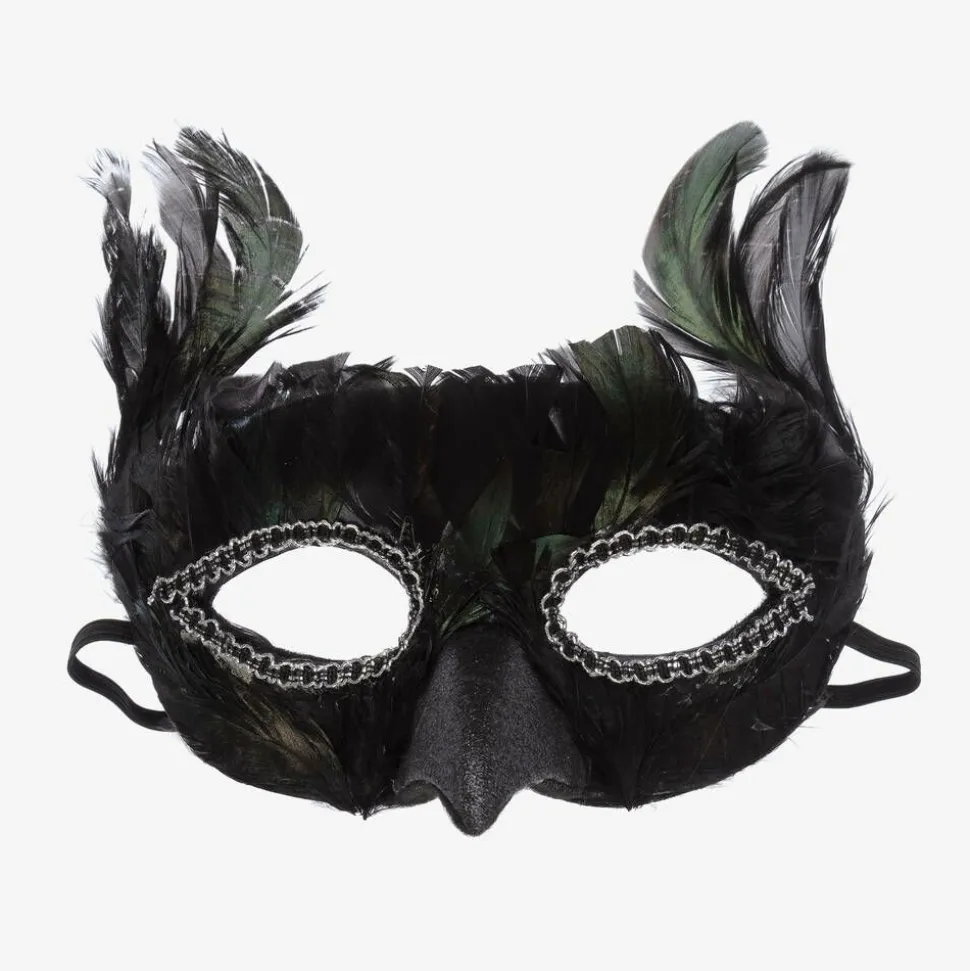 Black Feather Bird Mask