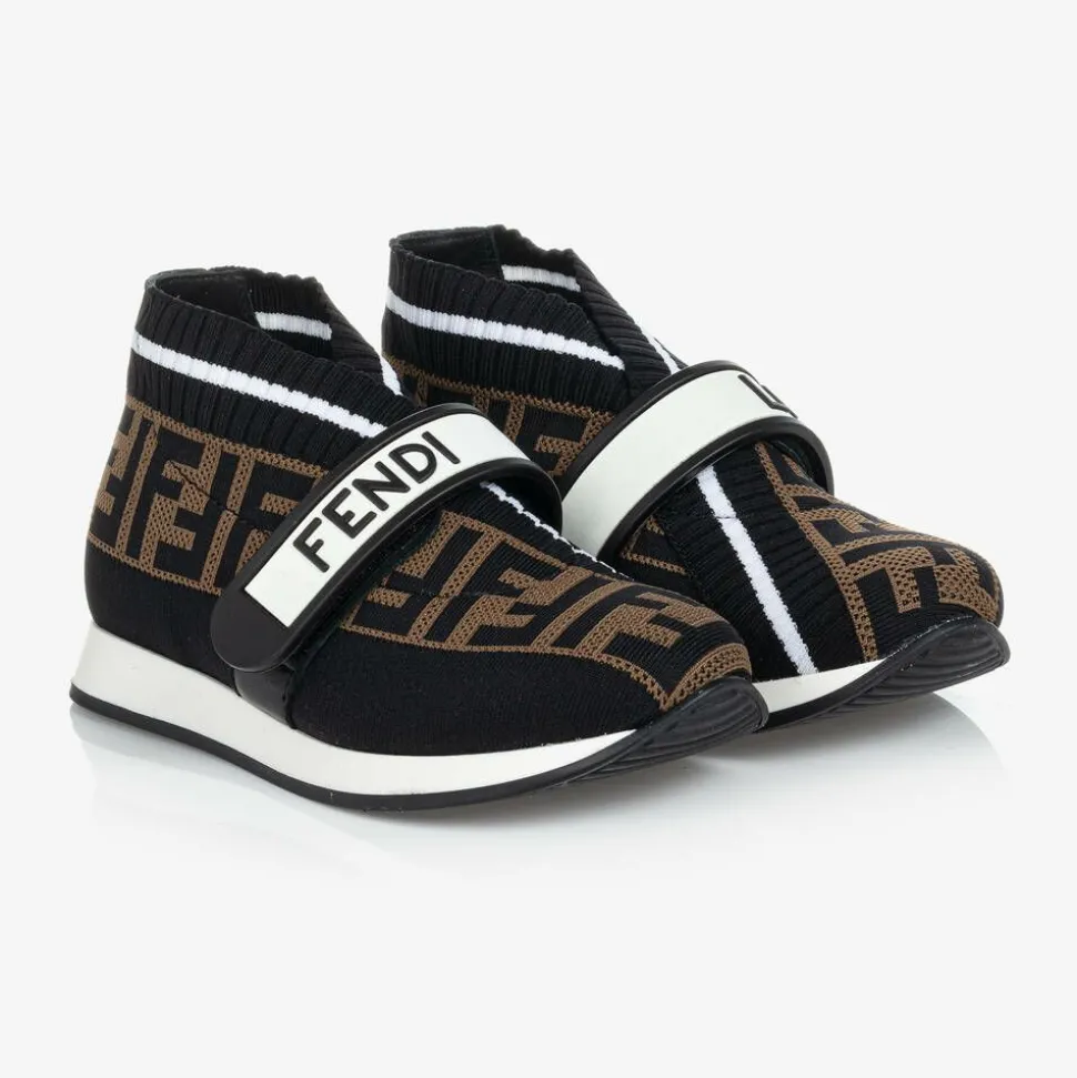 Black FF Logo Trainers